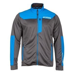 KLIM Alloy Fleece Mid Layer Jacket Blue Grey Full Zip 3M Reflective Medium Mens